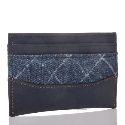 Chanel Denim Aged Calfskin Quilted Gabrielle Card Holder Blue 3 of 8