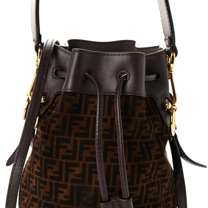 Fendi Suede Vitello King F is Fendi Micro FF Mini Mon Tresor Bucket Bag Sigaro Marrone Ebano 8 of 10