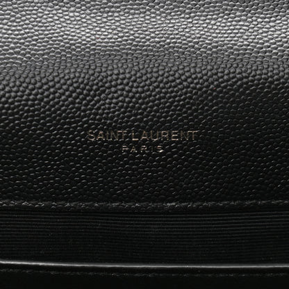 Saint Laurent Grain De Poudre Textured Mixed Matelasse Triquilt Medium Monogram Satchel Black 5 of 11