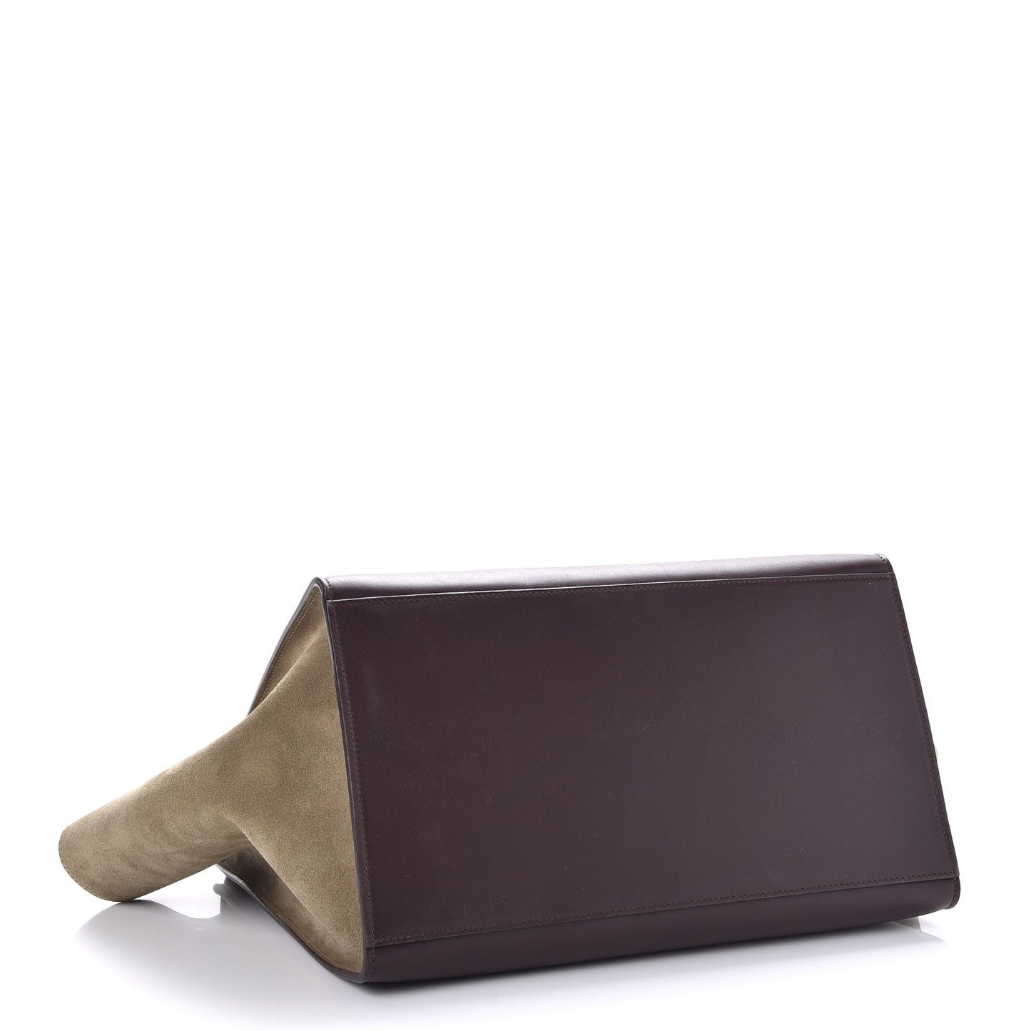 Textured Calfskin Tri-Color Large Trapeze Burgundy