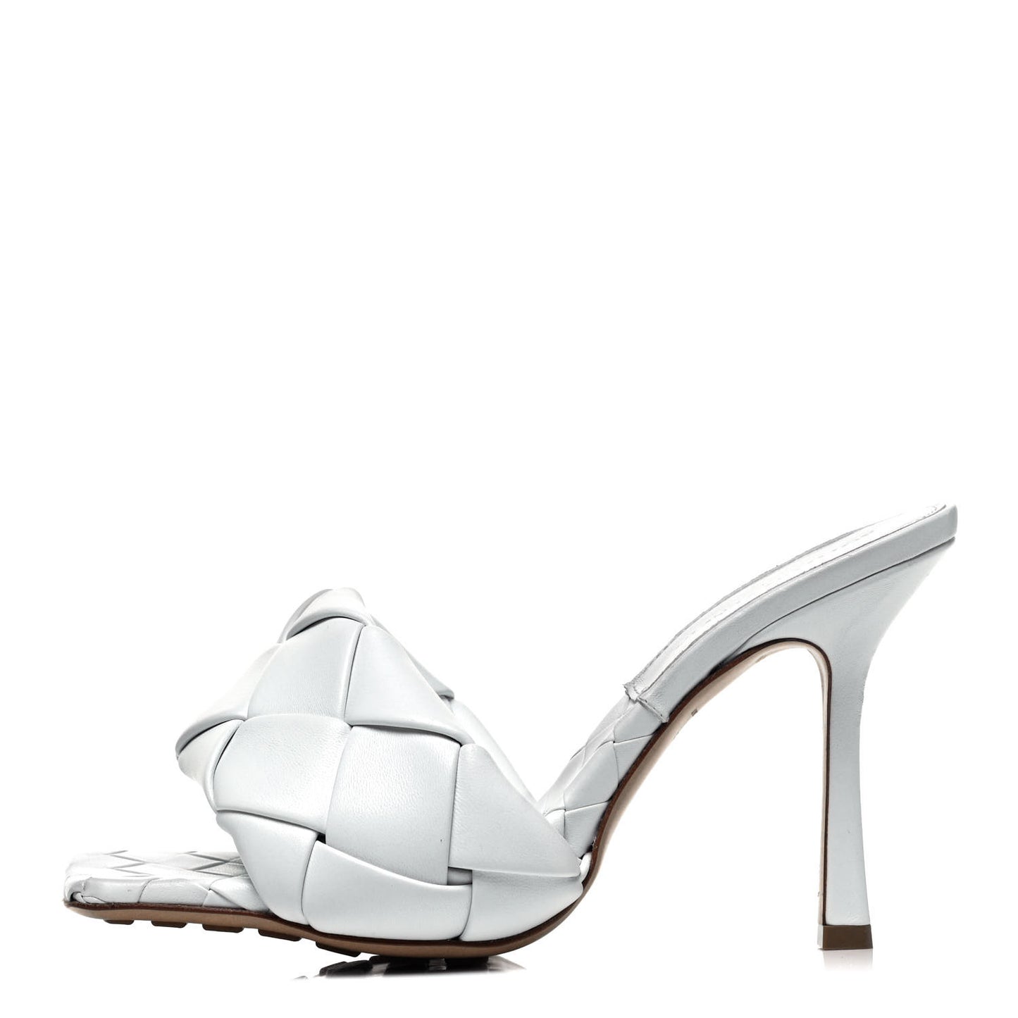 Nappa Maxi Intrecciato Lido Mule Sandals 38.5 Optic White