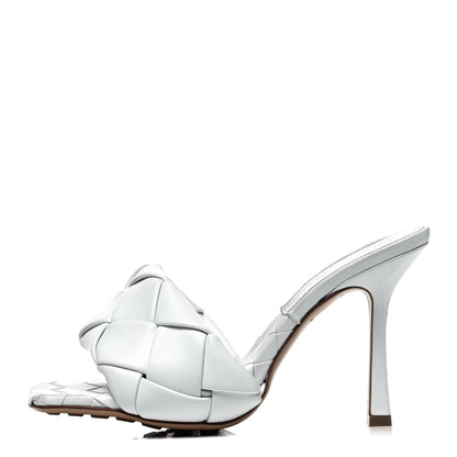Bottega Veneta Nappa Maxi Intrecciato Lido Mule Sandals 38.5 Optic White 1 of 6