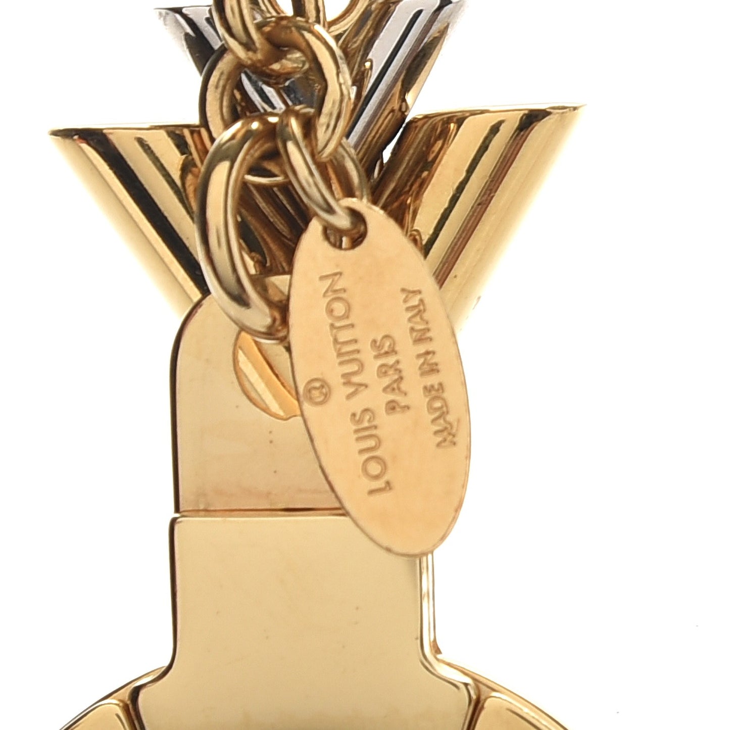 Jingle V Chain Bag Charm Gold