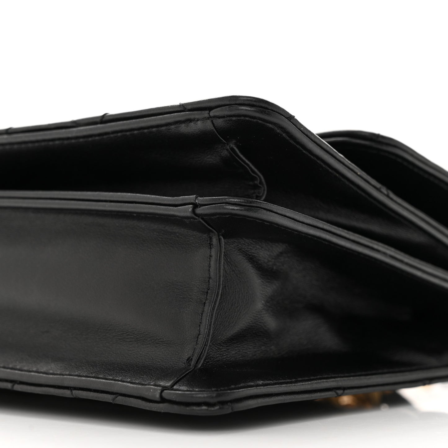 Lambskin Quilted Chain Flap Bag Black