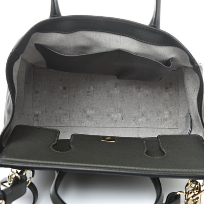 Versace Calfskin Large Palazzo Empire Bag Verde Scuro Black 6 of 11