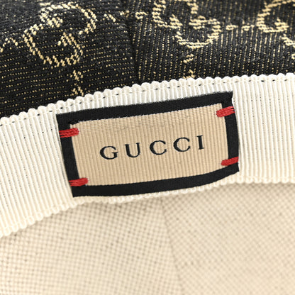 Gucci Jacquard Denim GG Monogram Oscar Bucket Hat M Black Ivory 8 of 9