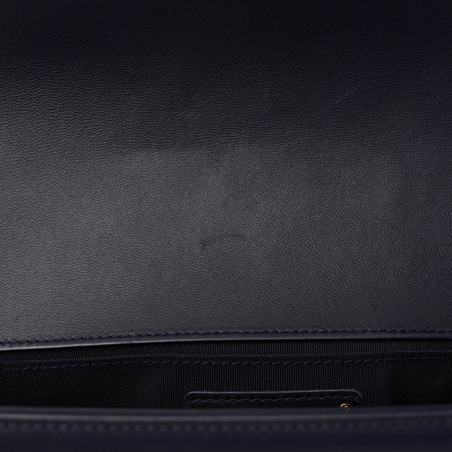 Lambskin Quilted Medium Boy Flap Dark Blue