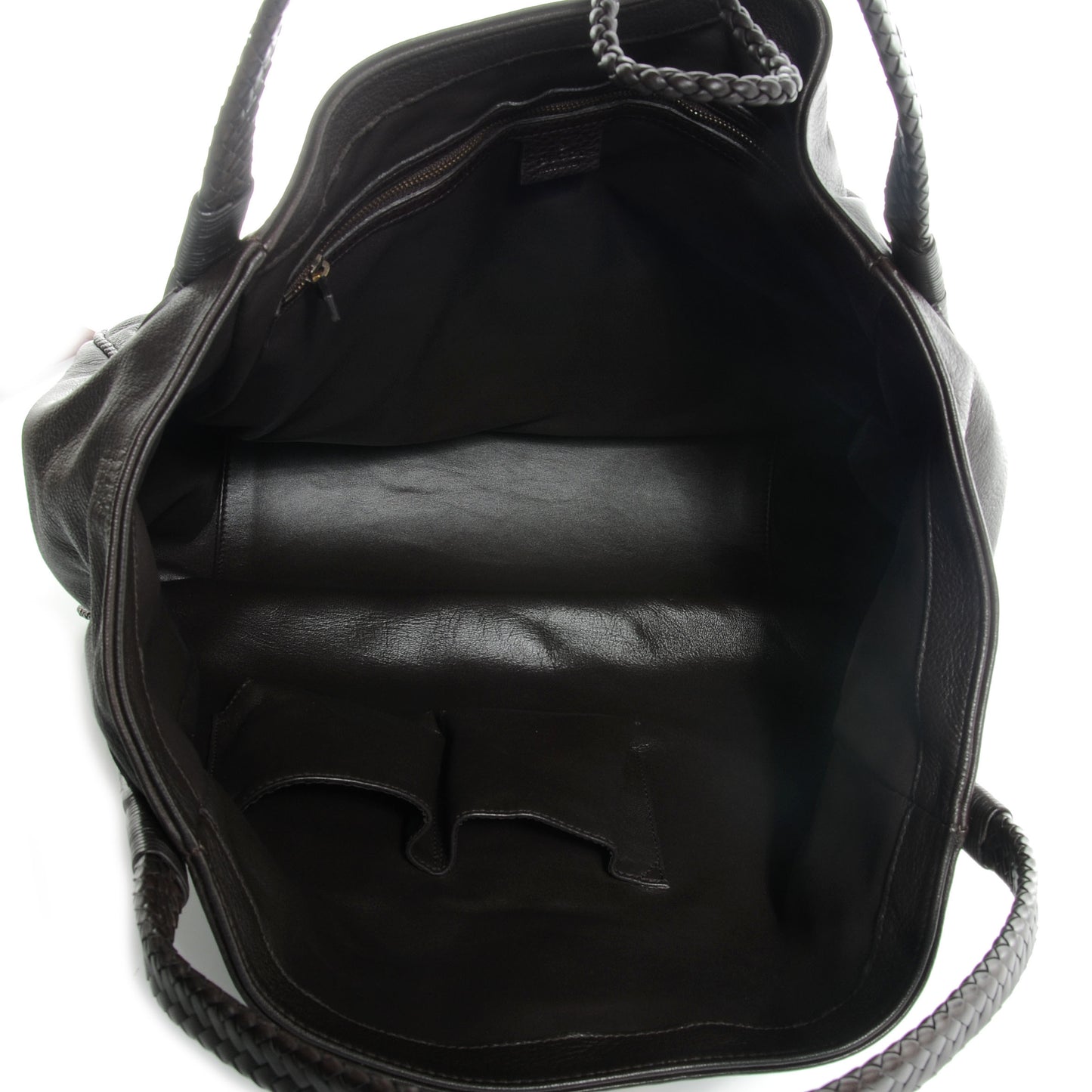 Deerskin Large Hip Bamboo Shoulder Bag Dark Cocoa