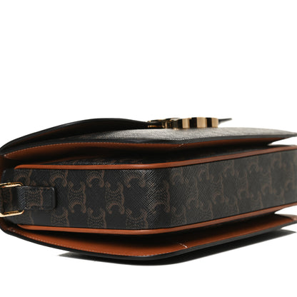 Celine Calfskin Triomphe Canvas Medium Triomphe Tan 8 of 11