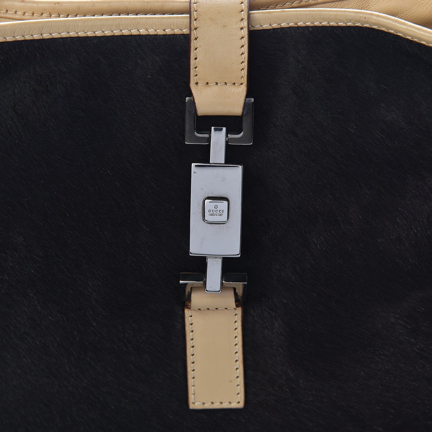 Gucci Calfskin Pony Hair Jackie O Hobo Brown Black 8 of 15