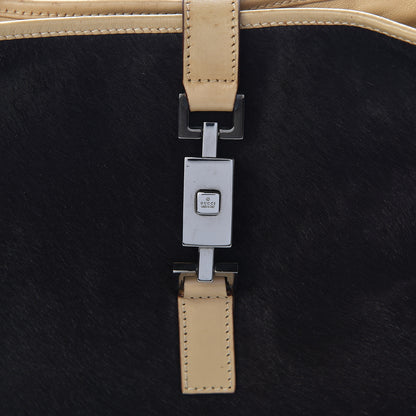 Gucci Calfskin Pony Hair Jackie O Hobo Brown Black 8 of 15