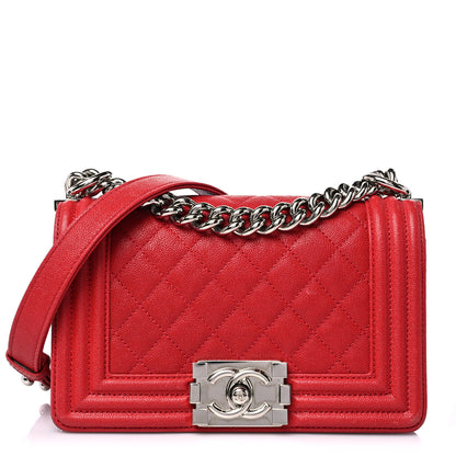 Chanel Caviar Quilted Small Boy Flap Dark Red 1 of 16