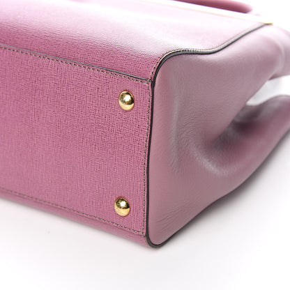 Fendi Vitello Elite Flamingo Petite 2Jours Tote Lilla Glicine 10 of 12