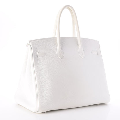 Hermes Taurillon Clemence Birkin 35 White 5 of 33