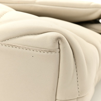 Saint Laurent Lambskin Quilted Small Loulou Puffer Monogram Chain Satchel Blanc Vintage 12 of 16