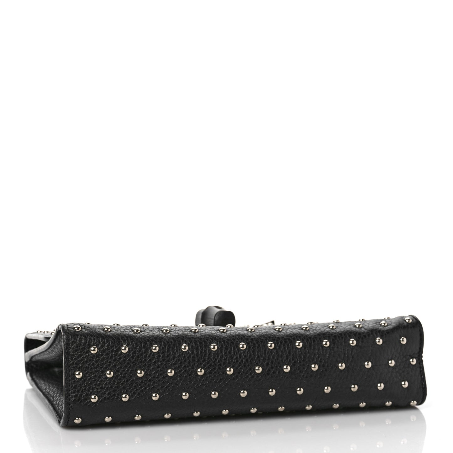 Calfskin Studded Medium Miss Bamboo Shoulder Bag Black