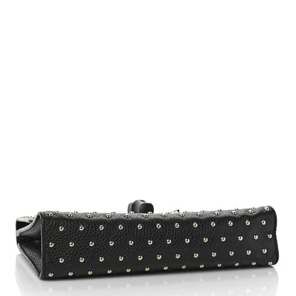Gucci Calfskin Studded Medium Miss Bamboo Shoulder Bag Black 4 of 14