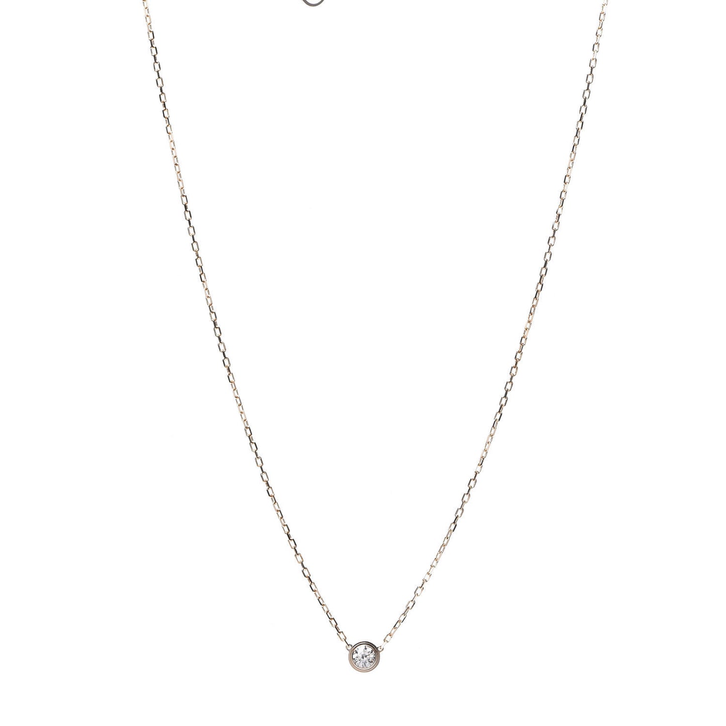 18K Pink Gold Diamond LM D'Amour Pendant Necklace