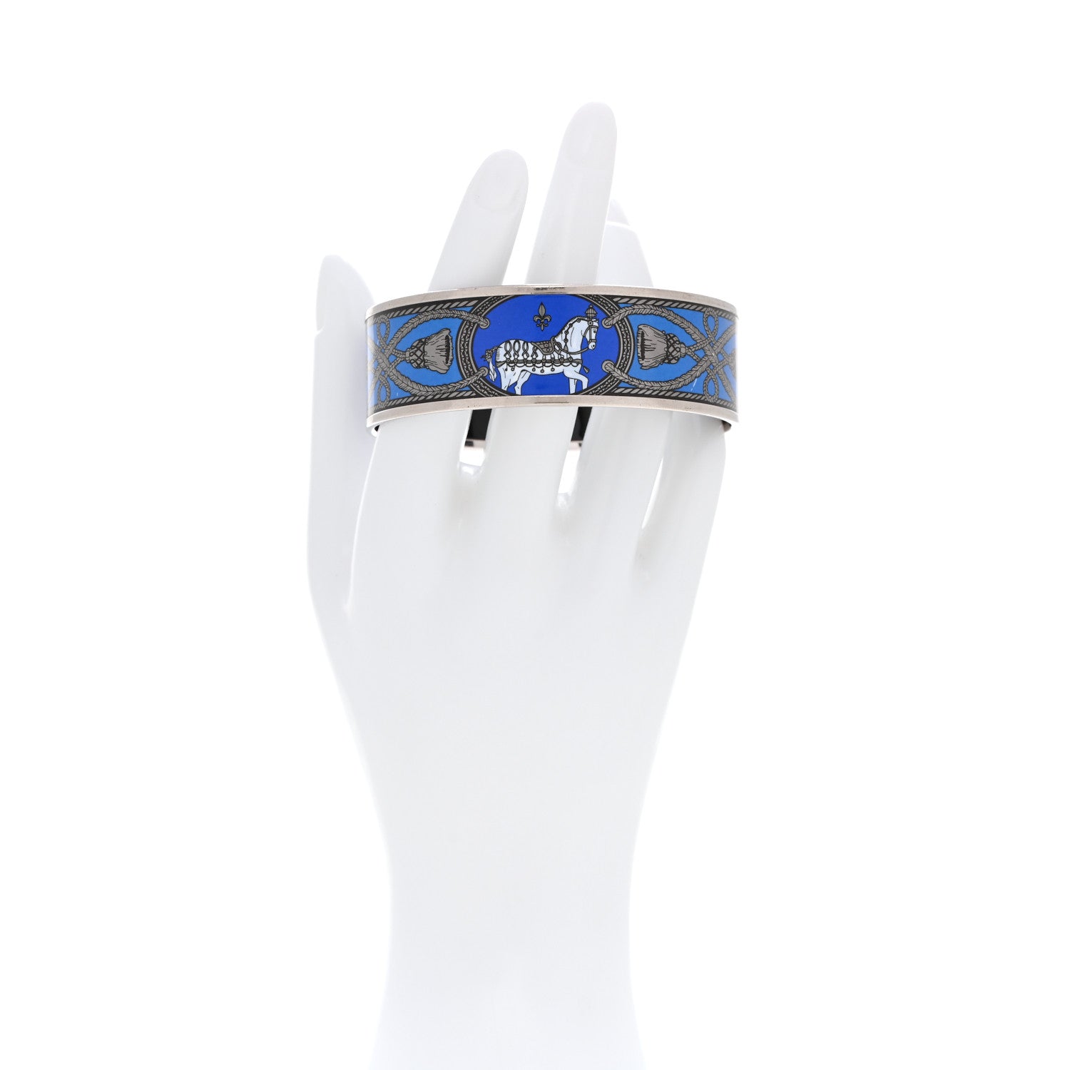 Hermes Enamel Printed Wide Grand Apparat Bracelet 70 2 of 7