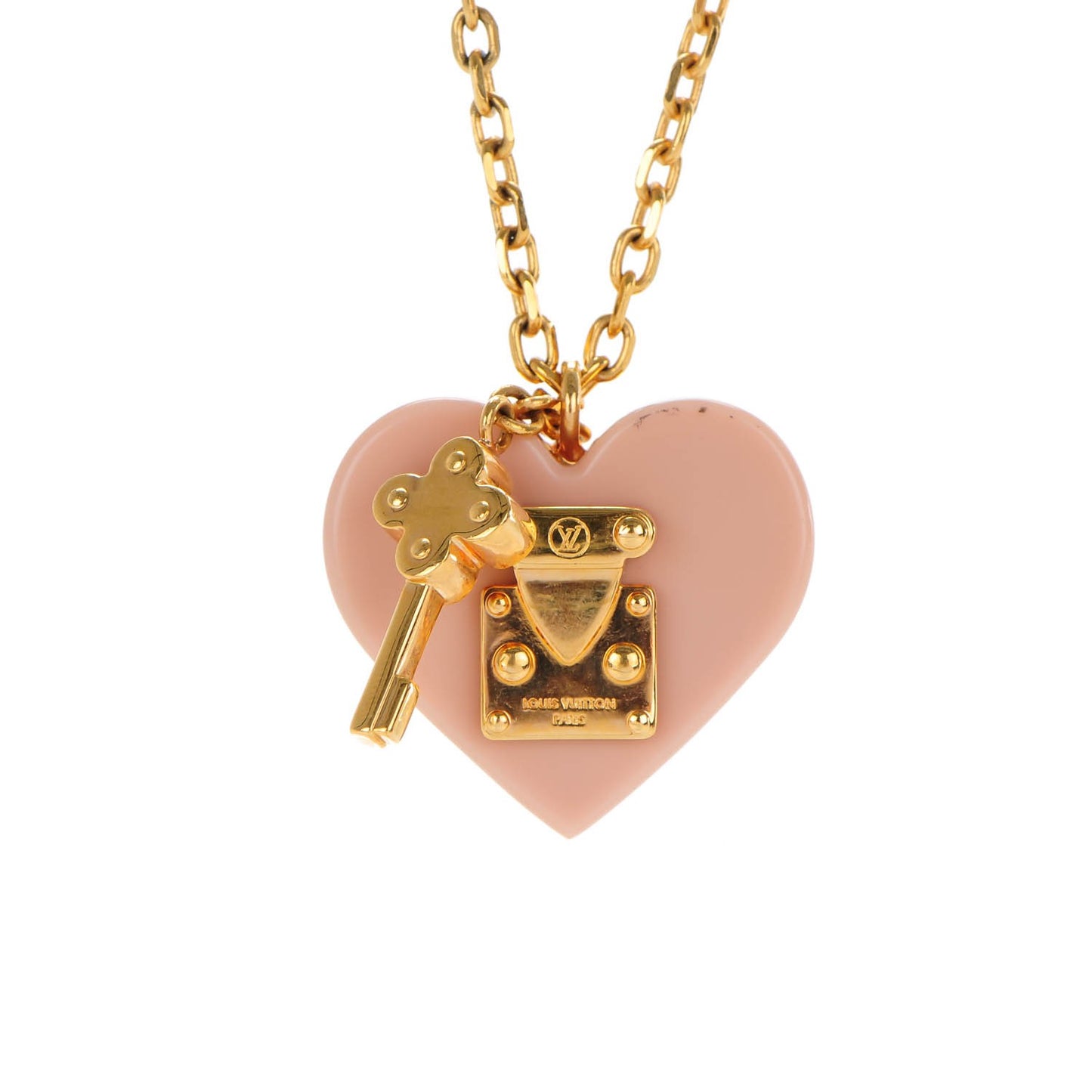 Lock Me Heart Necklace Rose Velours