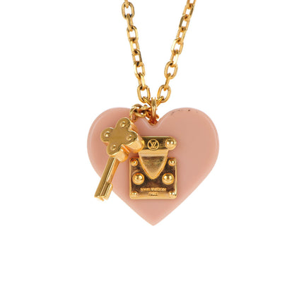 Louis Vuitton Lock Me Heart Necklace Rose Velours 3 of 5