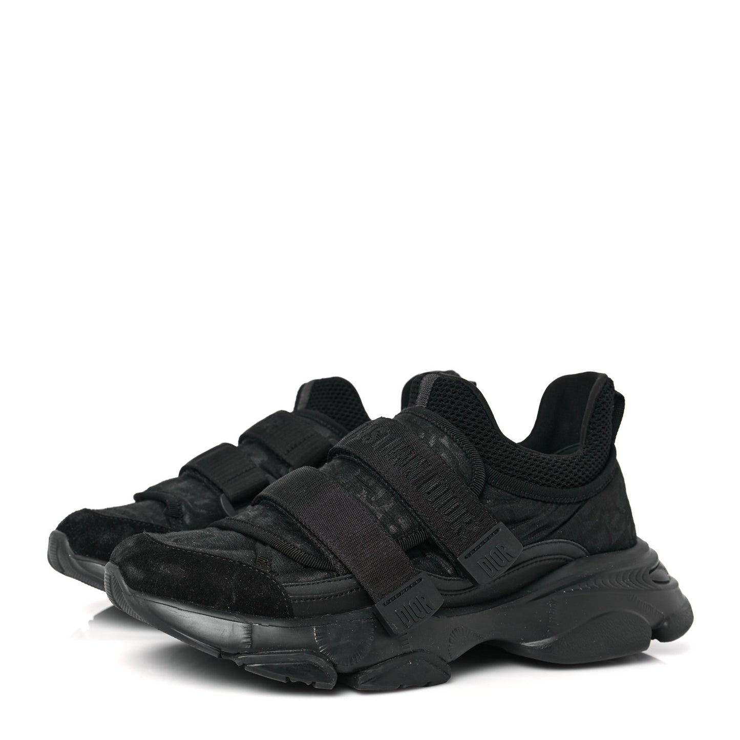 Shiny Oblique Technical Fabric Nylon Womens D-Wander Sneakers 38 Black