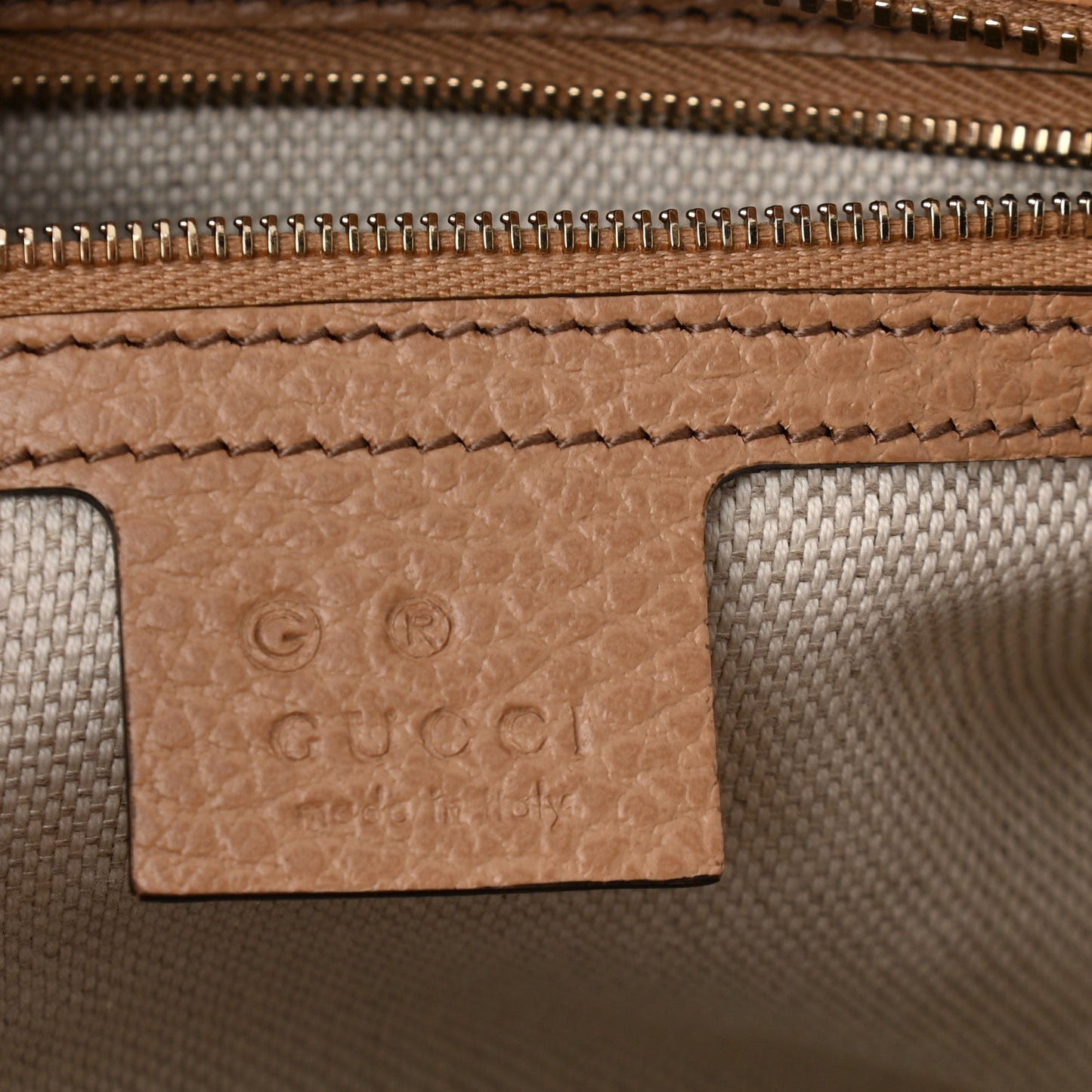 Dollar Calfskin Medium Soho Top Handle Satchel Camelia