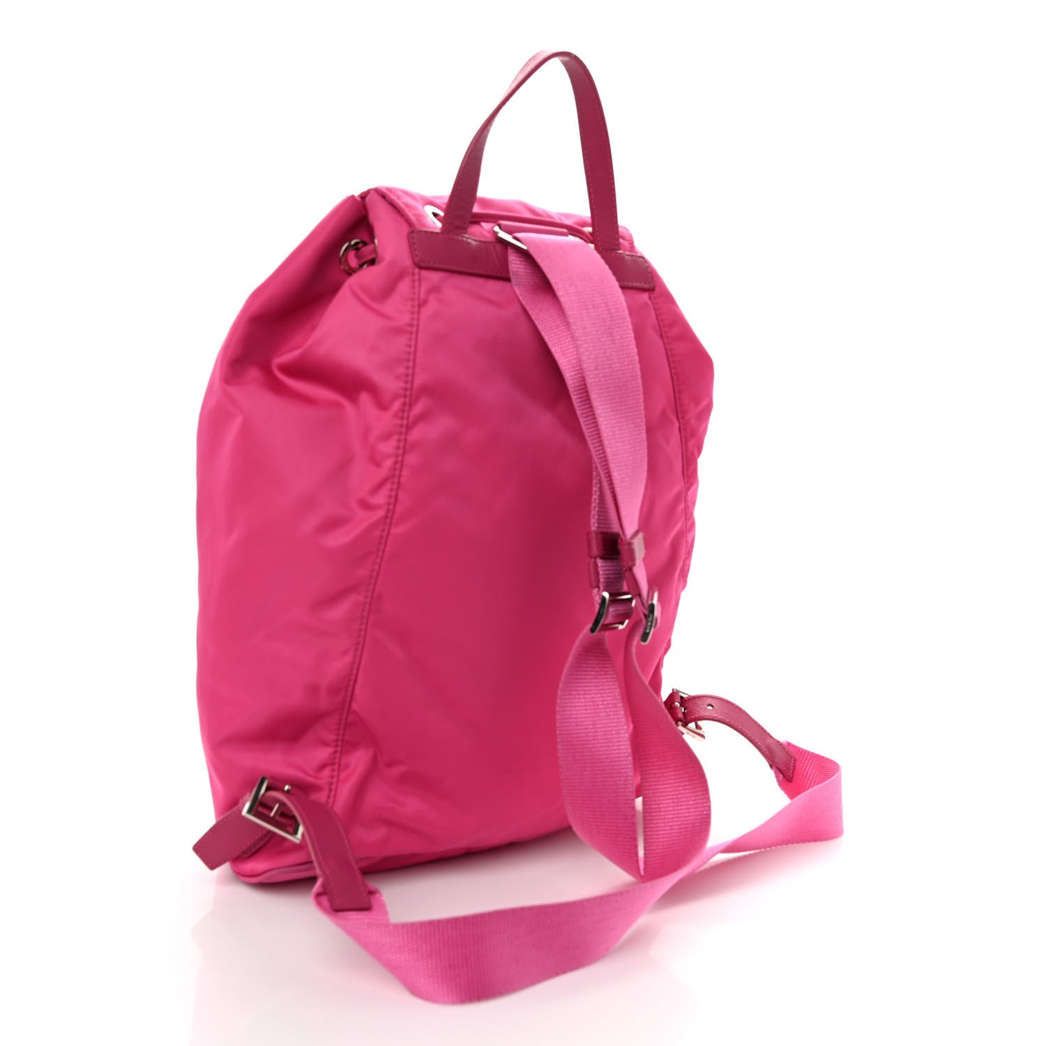 Prada Tessuto Nylon Saffiano Vela Medium Backpack Pink 3 of 9