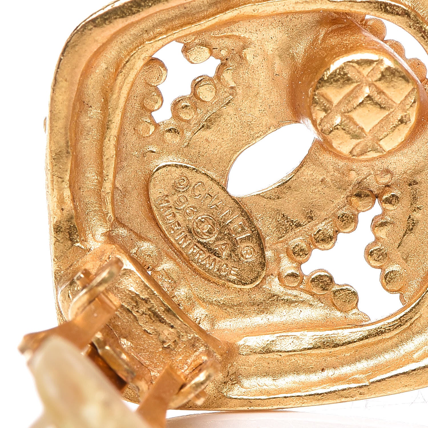 Chanel CC Square Clip On Earrings Gold 3 of 4