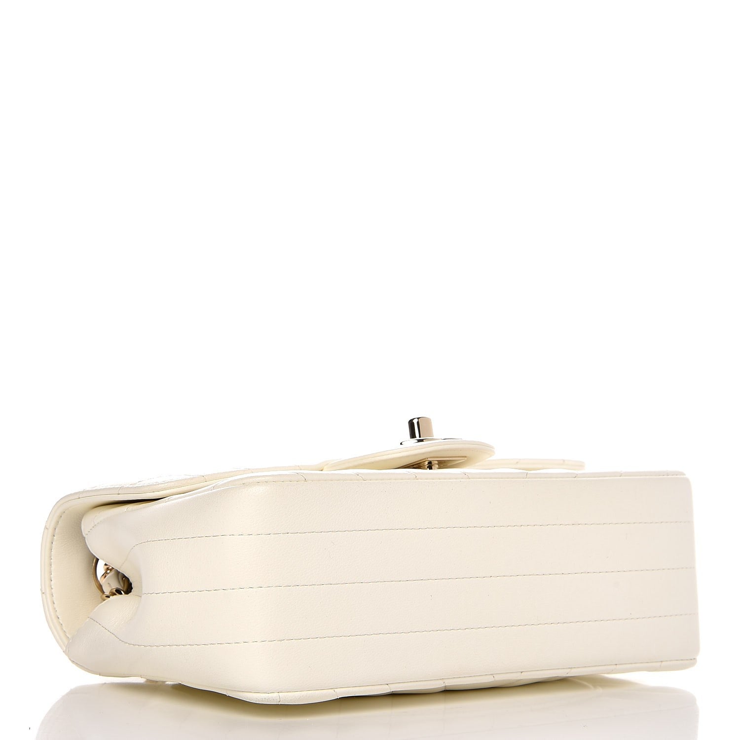 Chanel Lambskin Chevron Quilted Mini Rectangular Flap Ivory 4 of 10