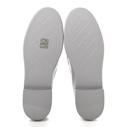 Chanel Lambskin Quilted CC Turnlock Loafers 38 Grey 4 of 9