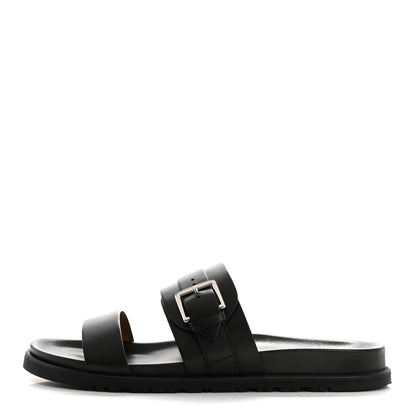 Hermes Calfskin Mens Tao Sandals 43.5 Black 1 of 9