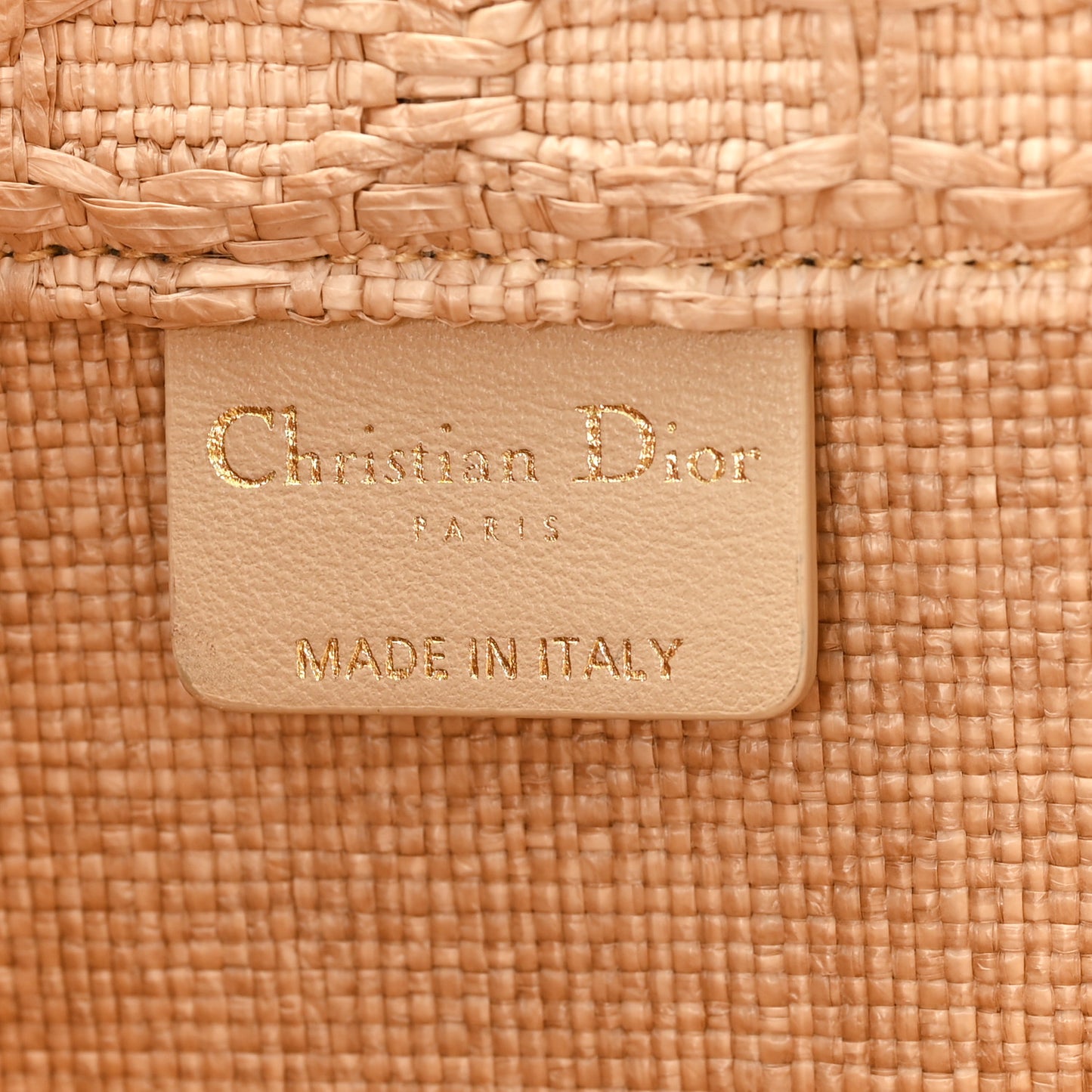 Raffia Cannage Medium Book Tote Natural