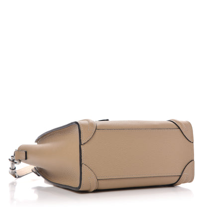 Celine Drummed Calfskin Nano Luggage Dune 4 of 10