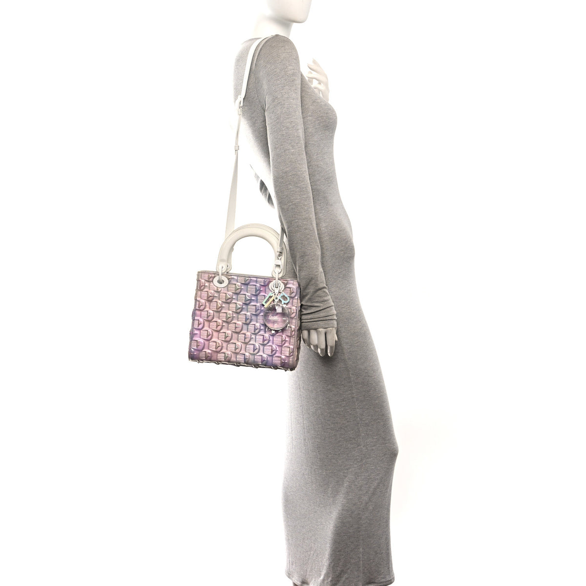 X DAISUKE OHBA Iridescent Calfskin Medium Lady Dior Art Pastel Multicolor