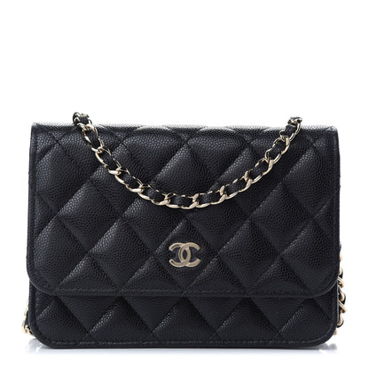 Chanel Caviar Quilted Mini Wallet On Chain WOC Black 1 of 9