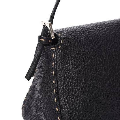Fendi Calfskin Romano Selleria Baguette Black 9 of 11