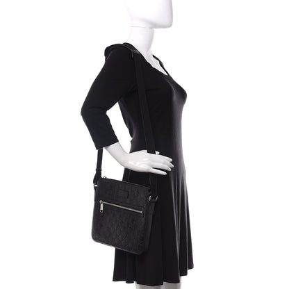 Gucci Guccissima Signature Small Messenger Bag Black 2 of 10