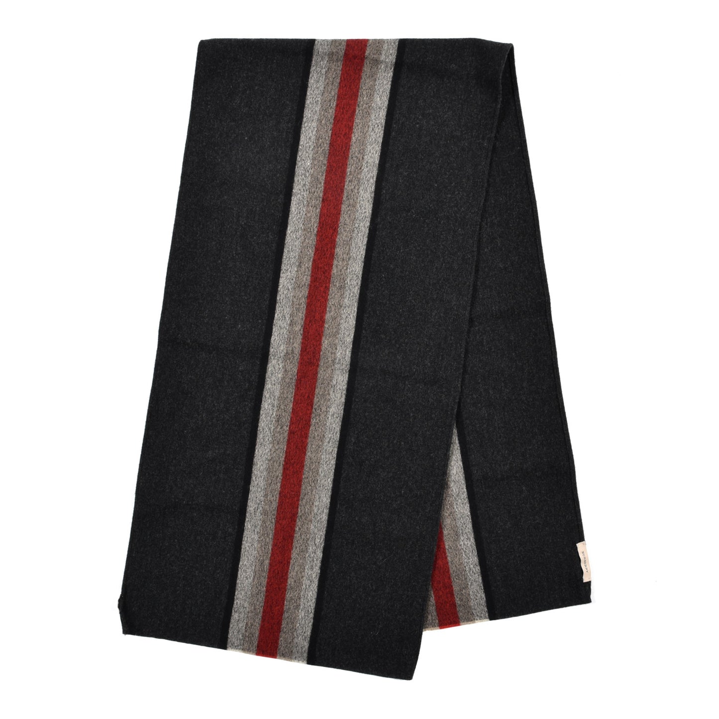 Wool Stripe Scarf Grey