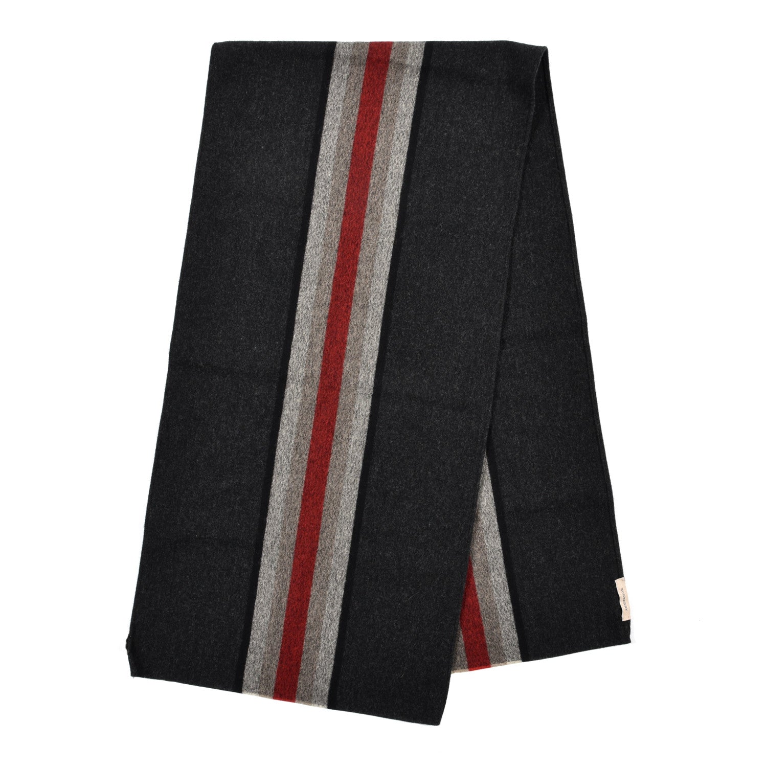 Burberry Wool Stripe Scarf Grey 2 of 5