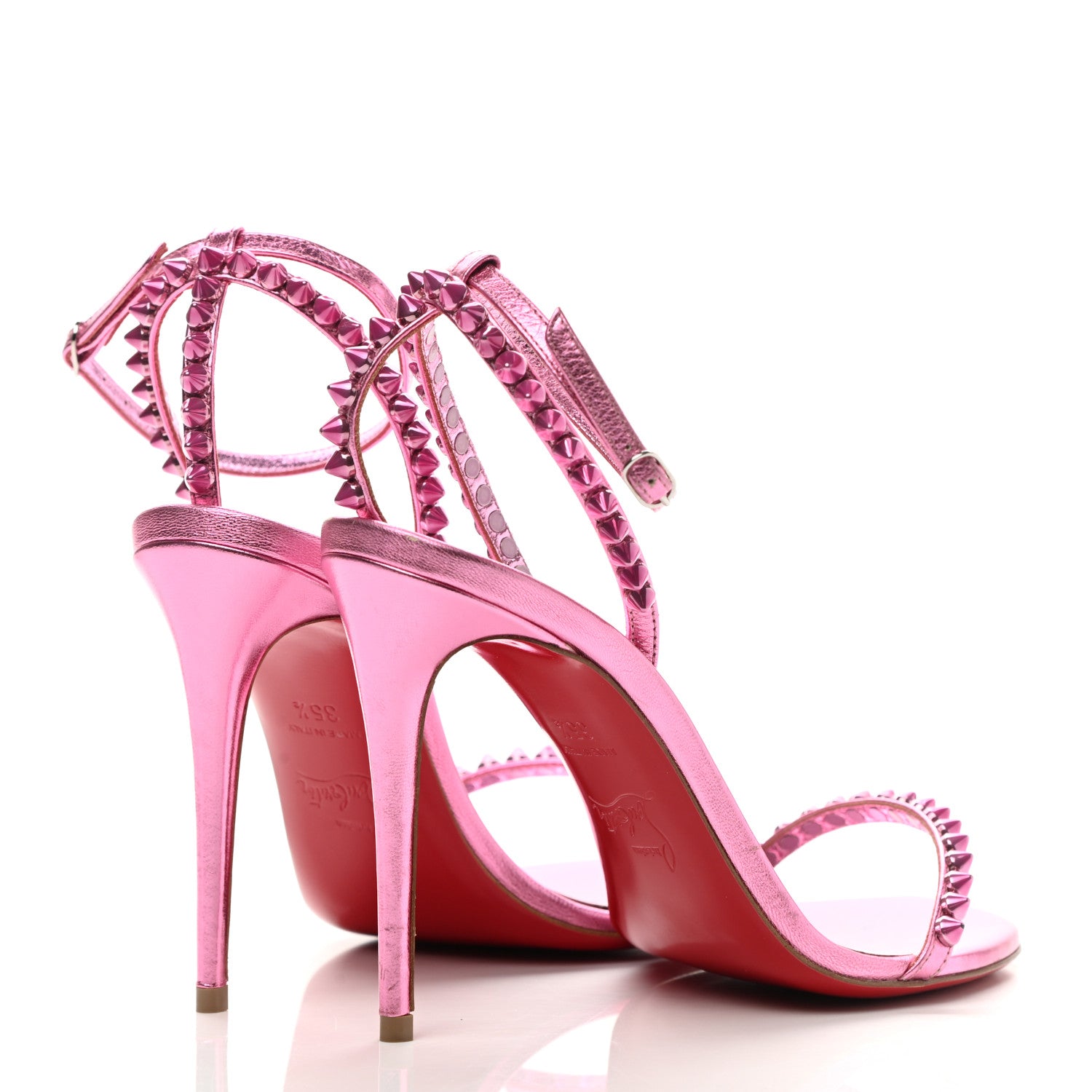 Christian Louboutin Metallic So Me 100 Sandals 35.5 Pink 4 of 9