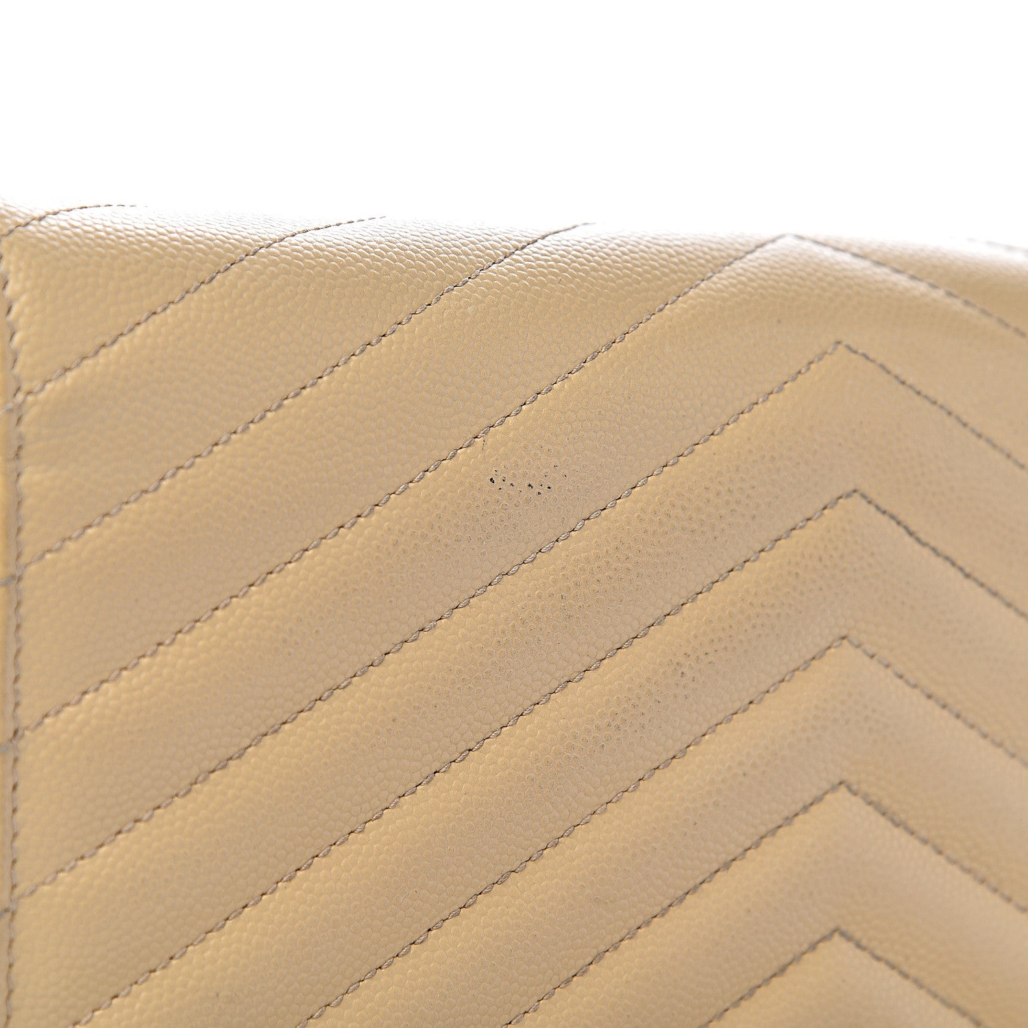 Saint Laurent Grain De Poudre Matelasse Chevron Monogram Chain Wallet Nude Powder 13 of 15