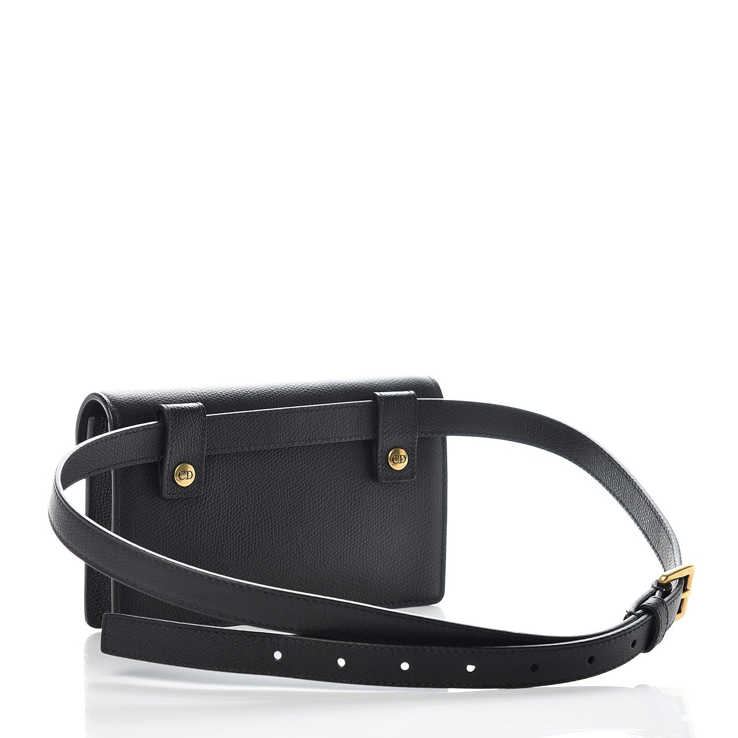 Christian Dior Grained Calfskin Saddle Belt Bag Black 3 of 9