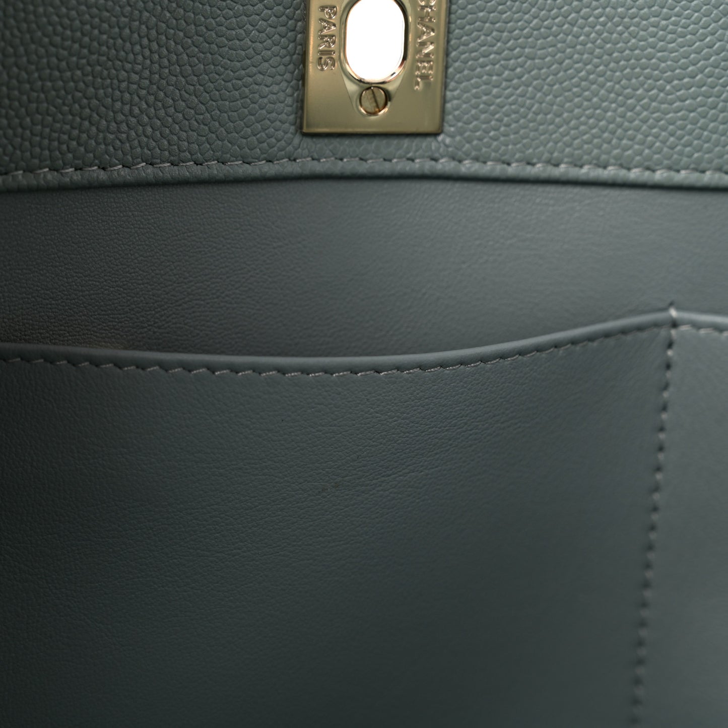 Caviar Quilted Large Classic Shopping Tote Light Green