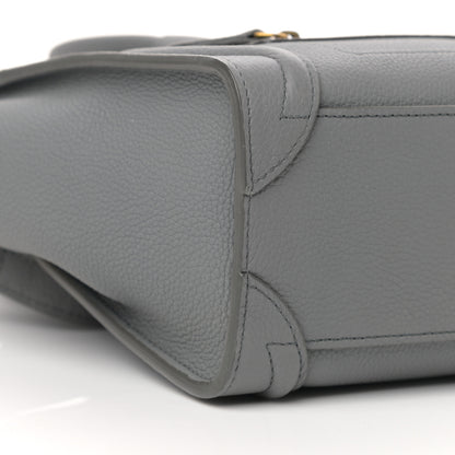 Celine Drummed Calfskin Nano Luggage Kohl 16 of 21