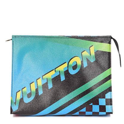 Louis Vuitton Damier Race Toiletry Pouch 26 Blue Vert 1 of 9