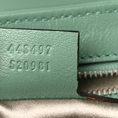 Gucci Sequin Satin Calfskin Matelasse Diagonal Small GG Marmont Shoulder Bag Grigio Argento Verde Chiaro Rosa Giallo Light Water Green 7 of 10