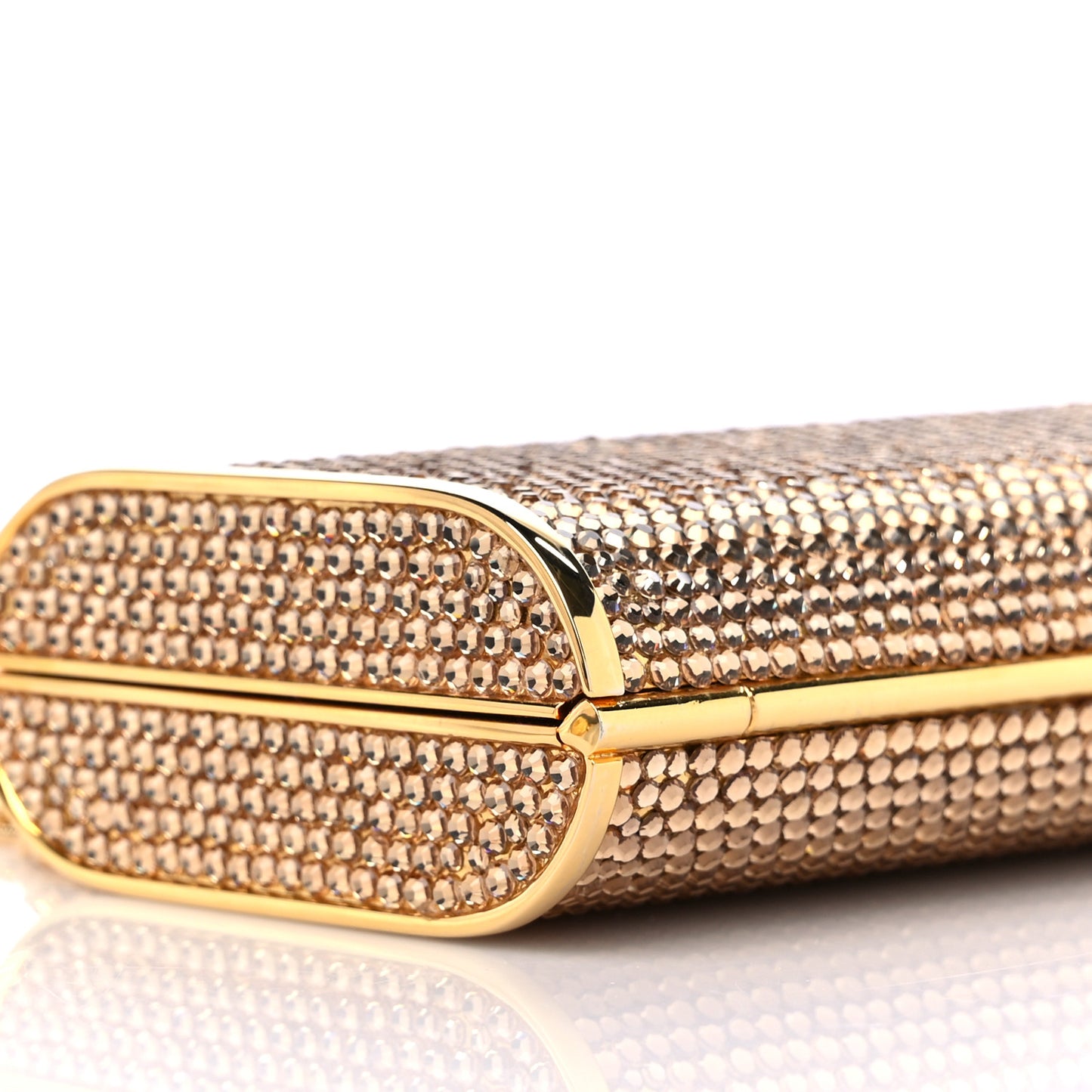 Swarovski Crystal Minaudiere Clutch Gold