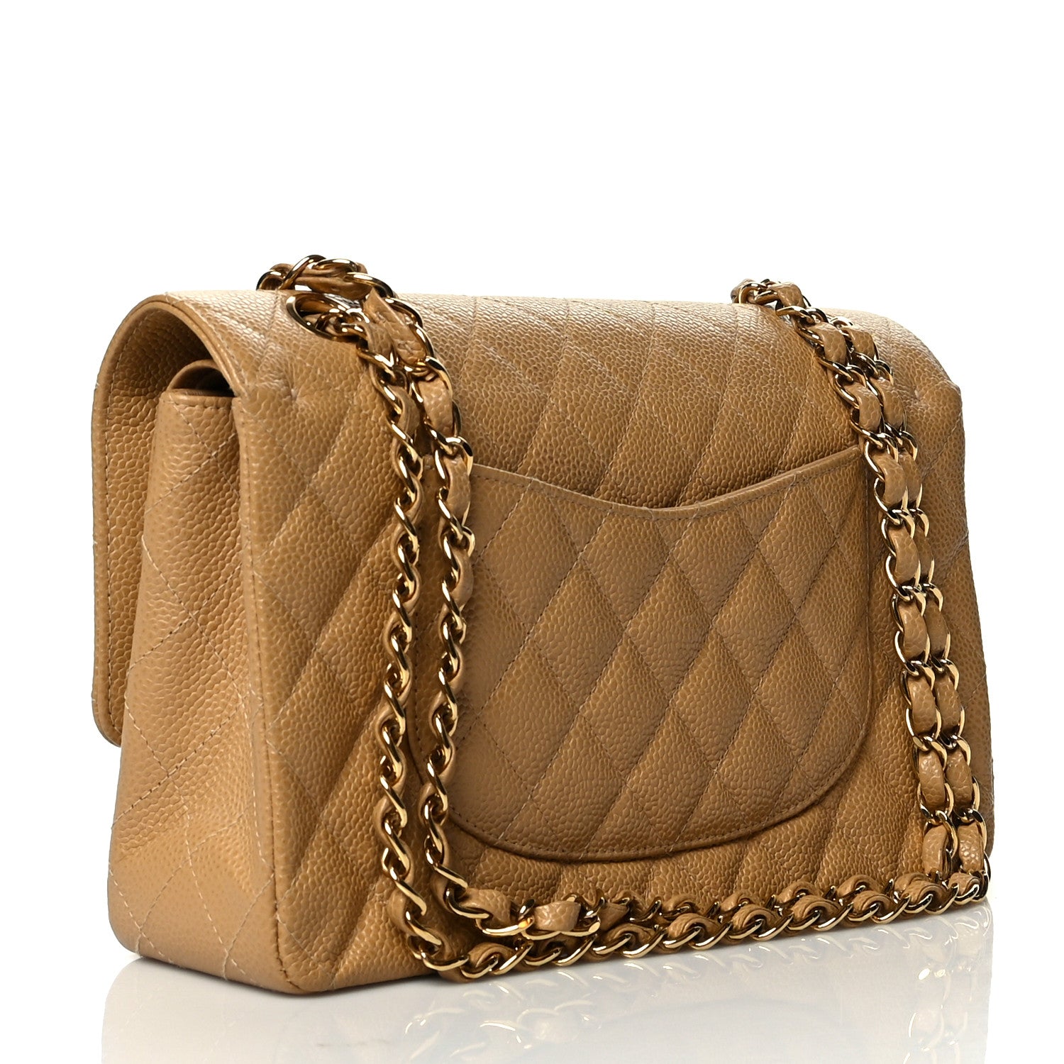 Chanel Caviar Quilted Medium Double Flap Dark Beige 3 of 11