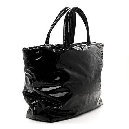 Saint Laurent Patent Wide Puffer Maxi Tote Black 3 of 10